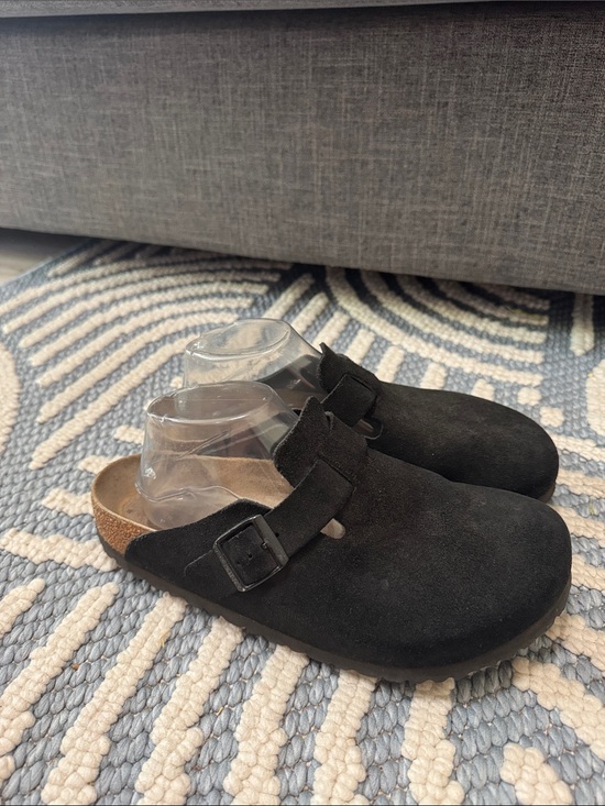 Birkenstock Shoes - Birkenstock Boston Soft Footbed Black Suede Clogs EU 41 Women's 10 10.5